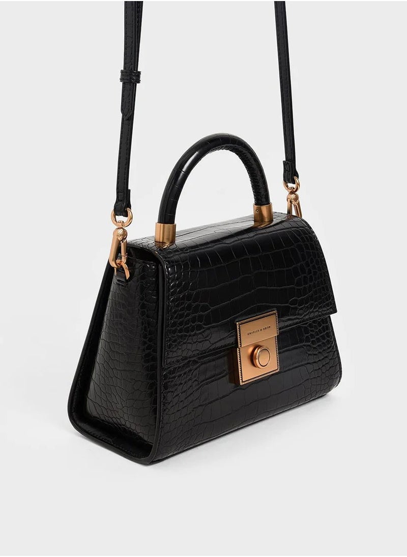 Charles & Keith - Charles & Keith Clock Effect Structured Sculpture Bag - Image 1