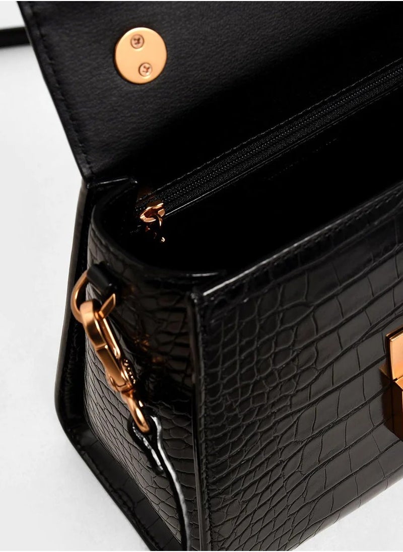 Charles & Keith - Charles & Keith Clock Effect Structured Sculpture Bag - Image 1