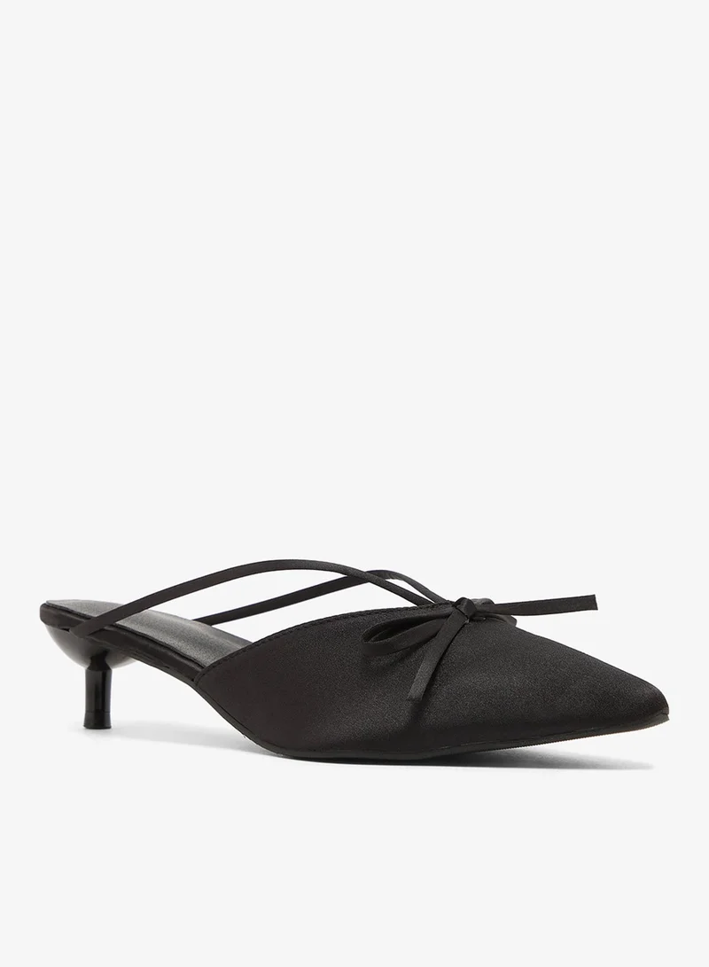 Ella Kitten Heel Open Back Ballet Pumps