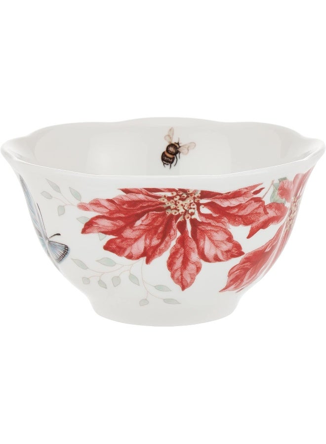 LENOX طقم أدوات المائدة لعيد الميلاد من لينكس بتصميم فراشة المروج 12 قطعة 1660 LB أحمر أخضر - Image 3