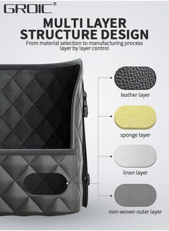 GROIC Car Back Seat Organizer, Hanging PU Leather Car Storage Bag, Compatible with Most Vehicles Interior Accessories Organizer,Car Seat Storage Organizer and Handbag Holder,Vehicle Trash Can  - Image 4
