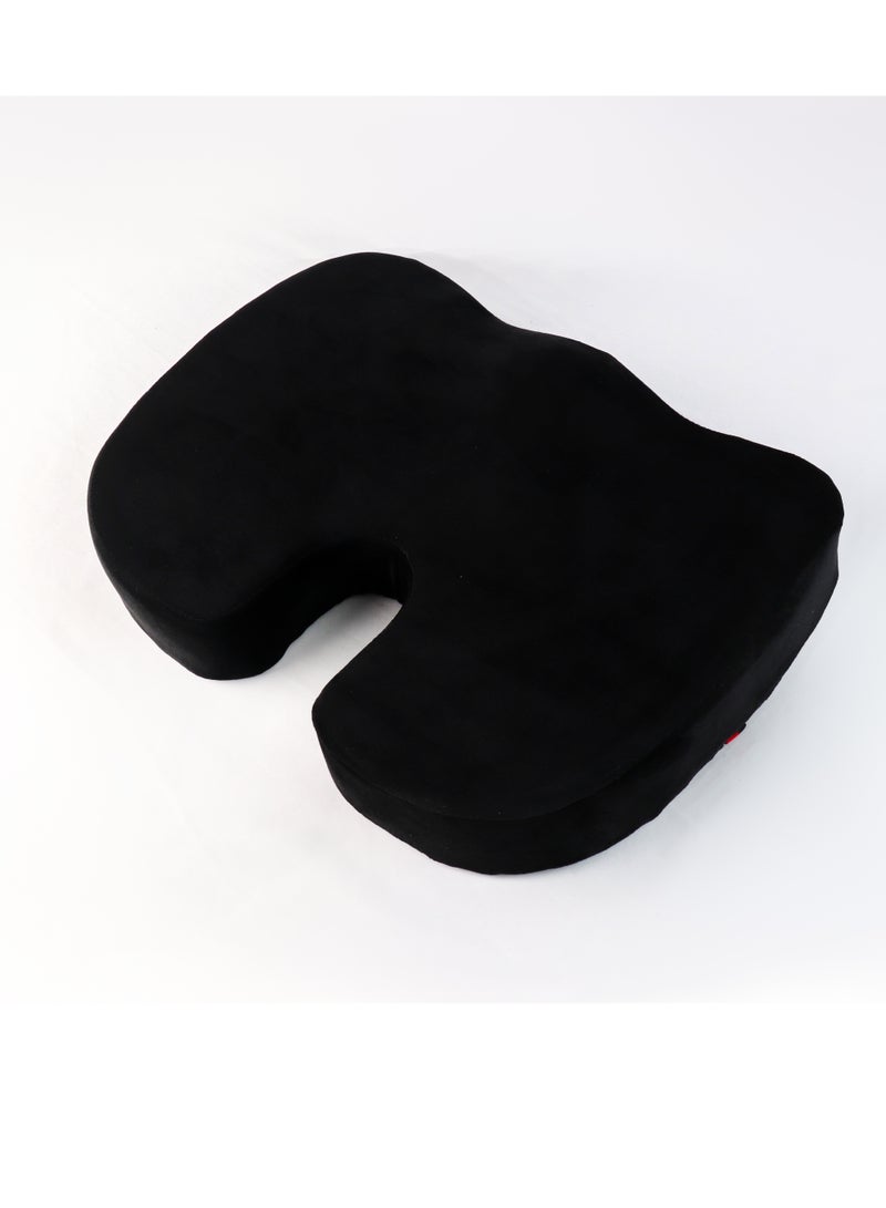 ماكس كمفورت مقعد طبي على شكل حرف U من الميموري الامريكي للوقايه من آلم الناسور وتخفيف كتله وزن الجسم علي منطقه الحوض للحصول اقصى قدر من الراحه , لون اسود - Image 1