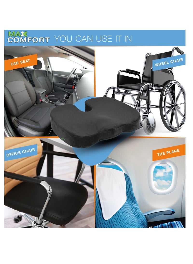 ماكس كمفورت مقعد طبي على شكل حرف U من الميموري الامريكي للوقايه من آلم الناسور وتخفيف كتله وزن الجسم علي منطقه الحوض للحصول اقصى قدر من الراحه , لون اسود - Image 5