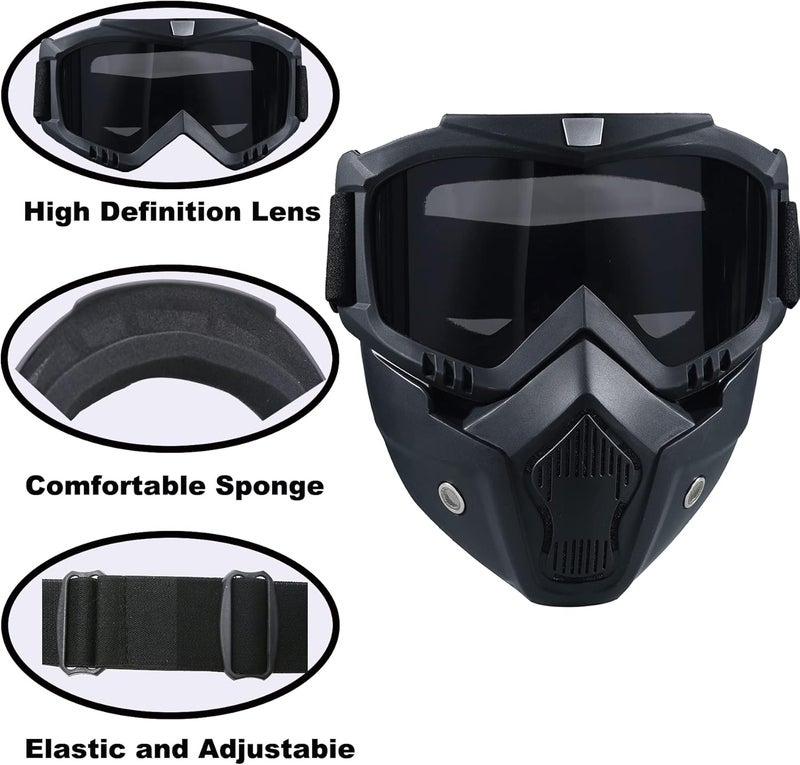 BROYEUR Tactical Full Face Paintball Mask with Anti Fog and Detachable Goggles - Image 3