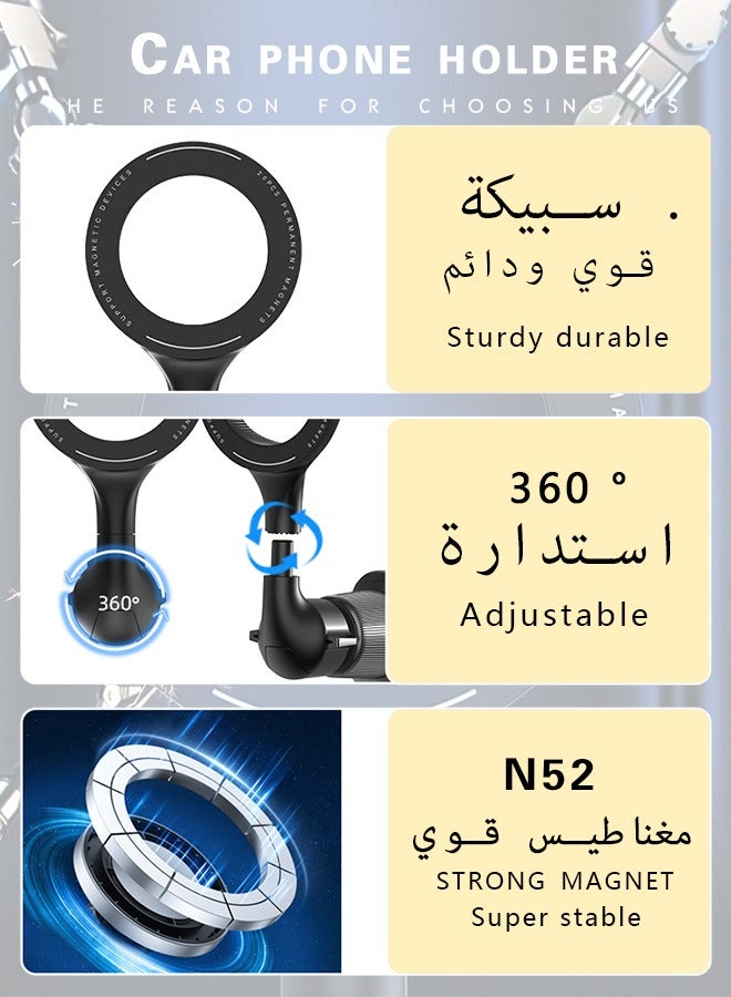 المغناطيسي حامل الهاتف المحمول للسيارة ، مع مغناطيس قوي على اي فون 14 / 13 / 12 برو ماكس زائد ميني megsafe القضية . - Image 3