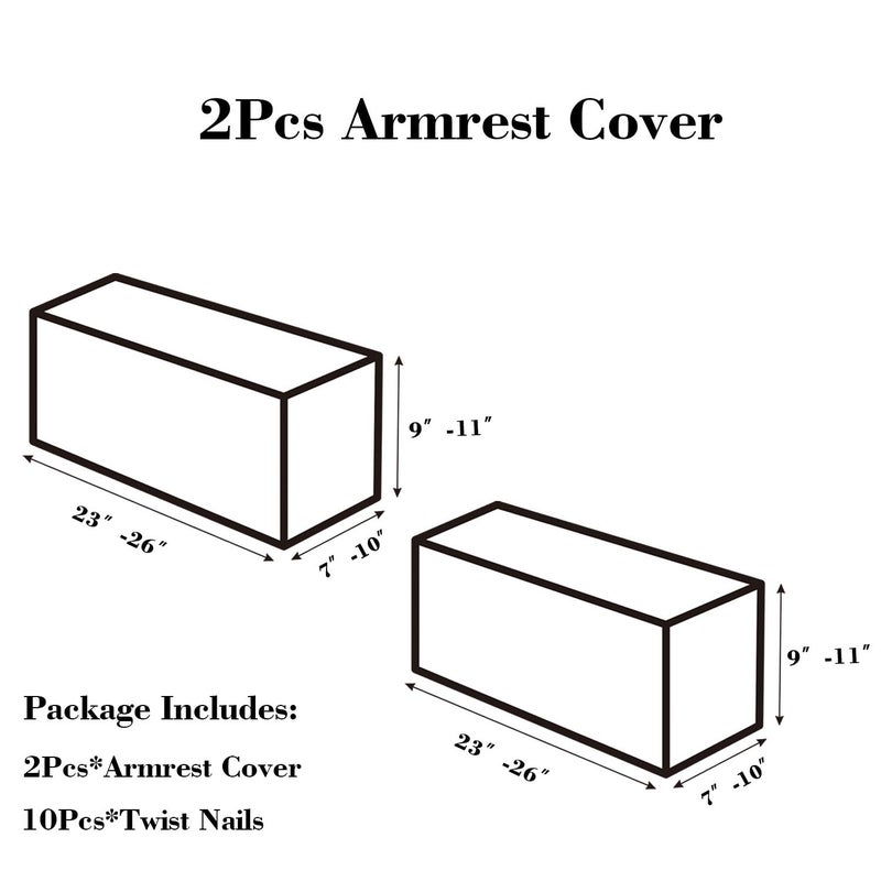 Disayu 2Pcs Couch Arm Covers, Armrest Cover for Sofa, Sofa Arms Covers Washable Arms with Twist Pins Soft,Skin-Friendly for Pets (Texture Light Gray, Armrest Cover) - Image 2