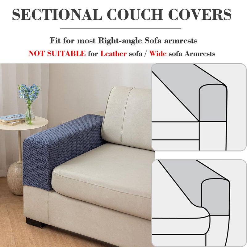 Disayu 2Pcs Couch Arm Covers, Armrest Cover for Sofa, Sofa Arms Covers Washable Arms with Twist Pins Soft,Skin-Friendly for Pets (Texture Light Gray, Armrest Cover) - Image 4