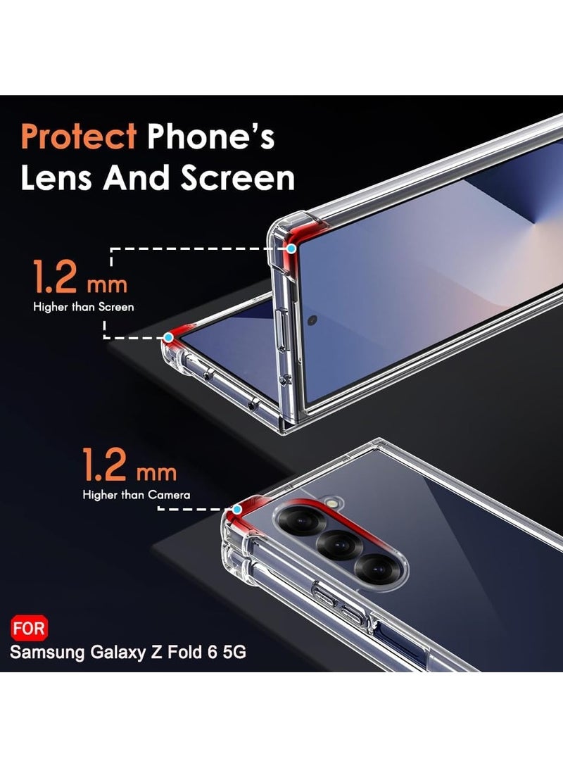 Samsung Galaxy Z Fold 6 Case with Camera Protection Transparent Back Protective - Scratch Resistant Hard PC Back Bumper Shockproof Cover for Samsung Galaxy Z Fold 6 5G (Bumber Case) - Image 3