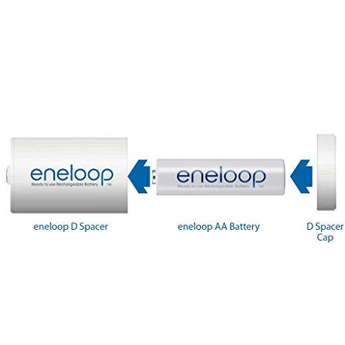 Eneloop Panasonic BQ-BS1E4SA D Size Battery Adapters for Use with Ni-MH Rechargeable AA Battery Cells, 4 Pack - Image 3