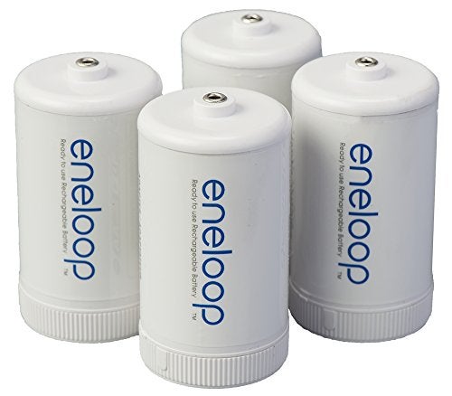 Eneloop Panasonic BQ-BS1E4SA D Size Battery Adapters for Use with Ni-MH Rechargeable AA Battery Cells, 4 Pack - Image 2