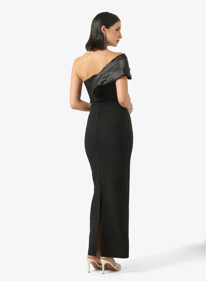Ginger Boutique One shoulder Rhinestone Embellished Evening Gown