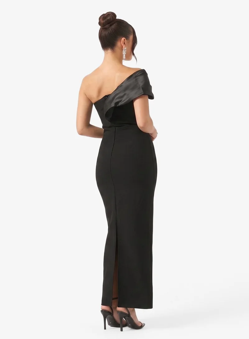 Ginger Boutique  One shoulder Rhinestone Embellished Evening Gown for Women | Best Price UAE