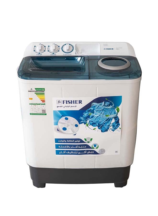 FISHER غسالة توين تاب 7 كجم بيضاء - Image 1