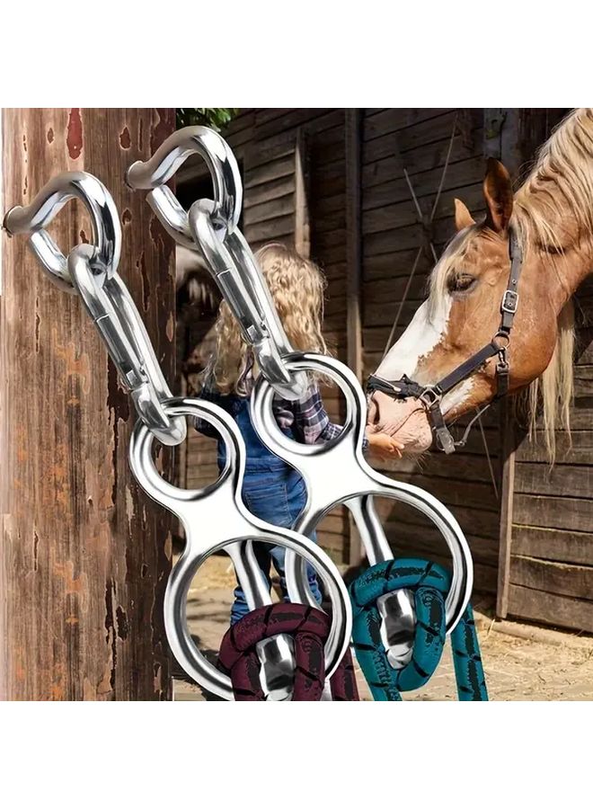 3pcs Stainless Steel Horse Rope Tie Buckle Set Durable Training Safety Collar - Image 3