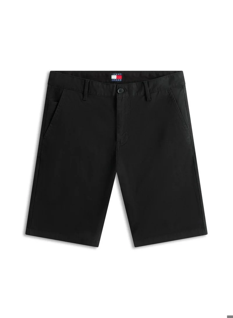 TOMMY JEANS Black Scanton Twill Slim Chino Shorts for Men | Best Price UAE
