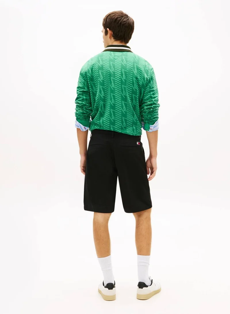 TOMMY JEANS Black Scanton Twill Slim Chino Shorts for Men | Best Price UAE