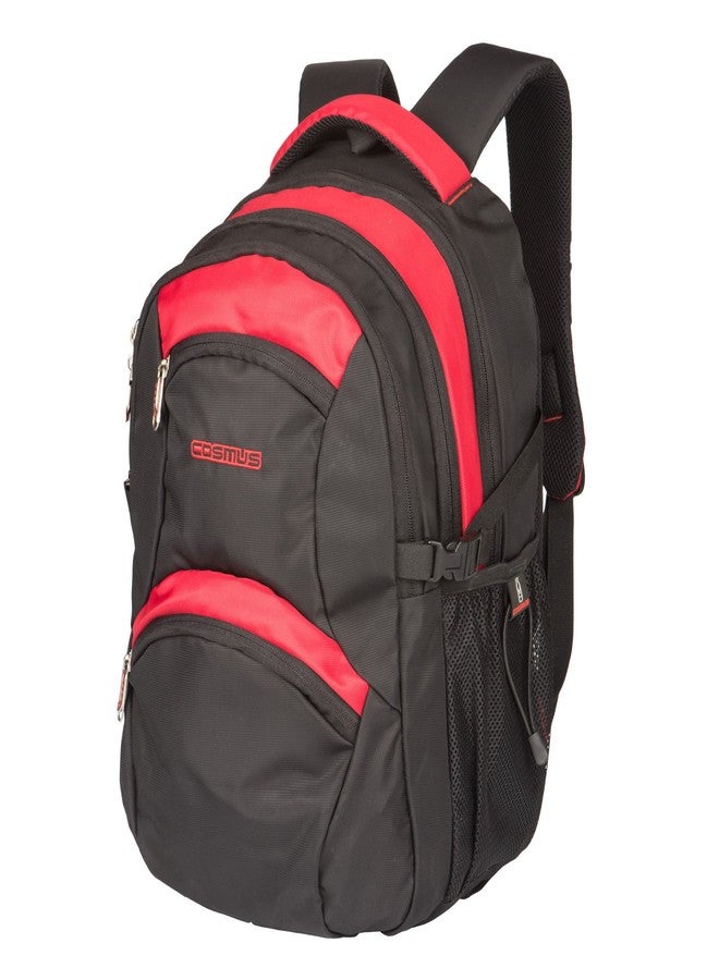 Cosmus Sun Casual College Backpack/School Bag (Black & Red) - Image 3