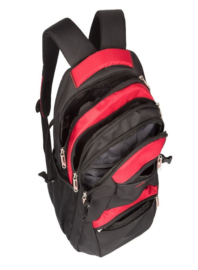 Cosmus Sun Casual College Backpack/School Bag (Black & Red) - Image 5