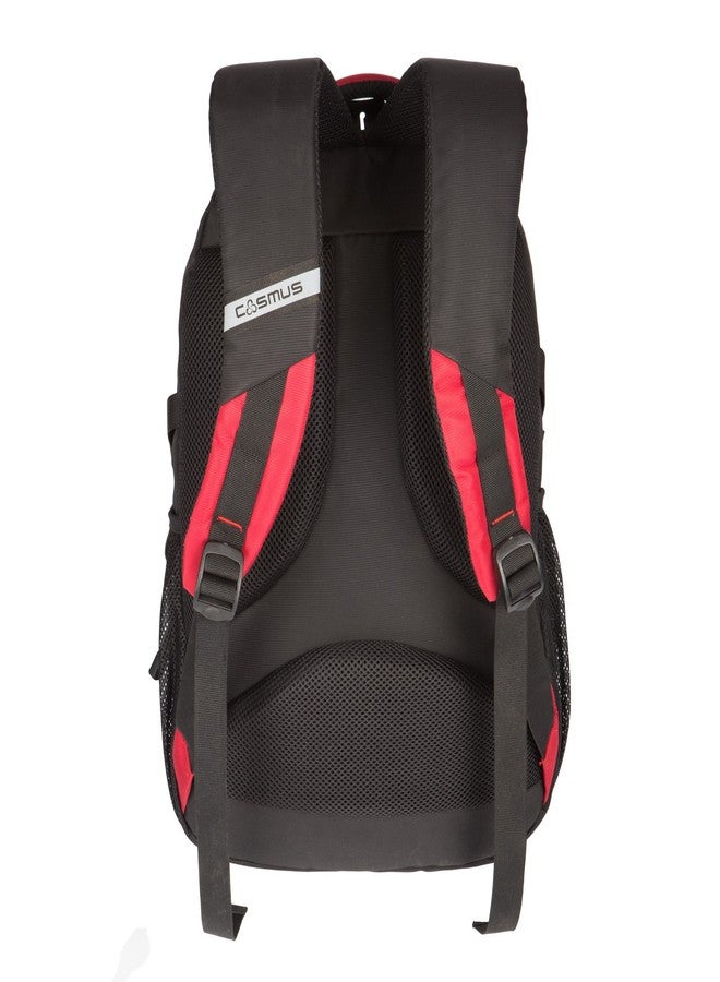 Cosmus Sun Casual College Backpack/School Bag (Black & Red) - Image 4