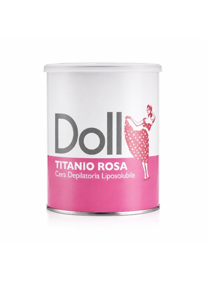 دول شمع إزالة الشعر Doll Titanio Rosa Liposoluble للبشرة الحساسة، إزالة الشعر الاحترافية 800 ملي - Image 1