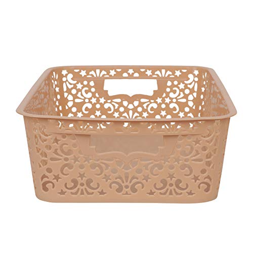 Cutting EDGE Plastic Storage Turkish Baskets without Lid Set of 3 Storing Fruit Vegetable Toys, Kitchen Bathroom Stationary Tools (Brown, Beige, White, Medium) - Image 3