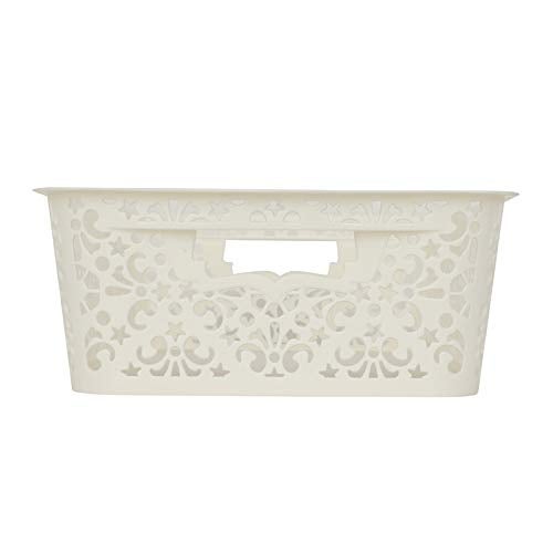 Cutting EDGE Plastic Storage Turkish Baskets without Lid Set of 3 Storing Fruit Vegetable Toys, Kitchen Bathroom Stationary Tools (Brown, Beige, White, Medium) - Image 4