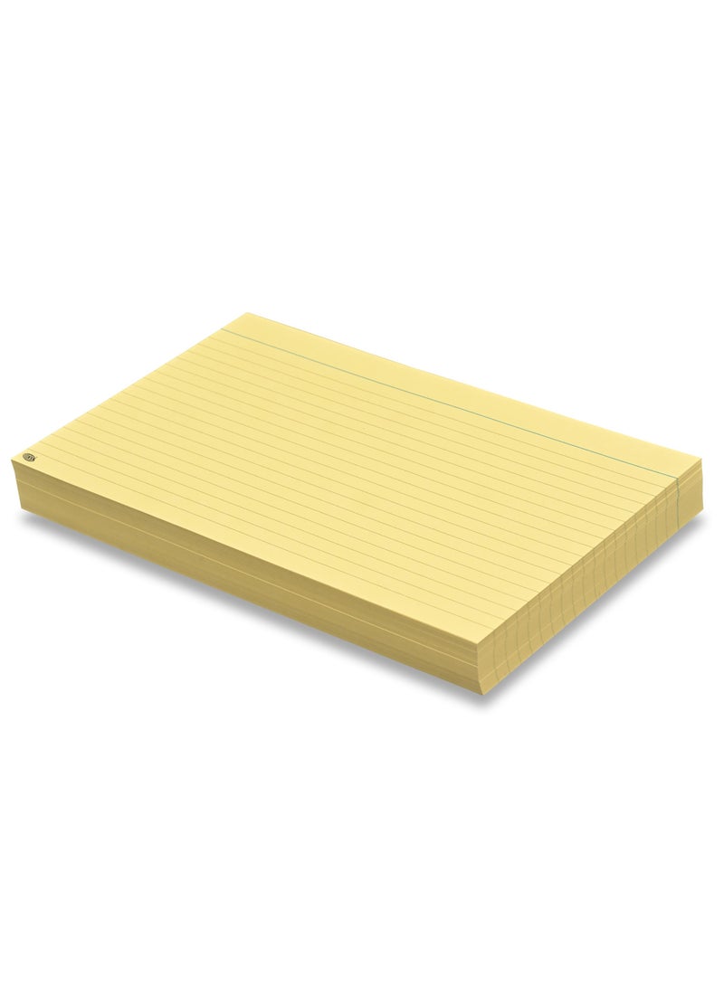 FIS® Ruled Record Cards or Index Cards, Size:8"x5" Inches (203x127mm), Two Sides Single Ruled, 180gsm, 100 Sheets Per Packet,Packet of 3 Pieces, Yellow Color-FSIC85-180YL-3 - Image 2