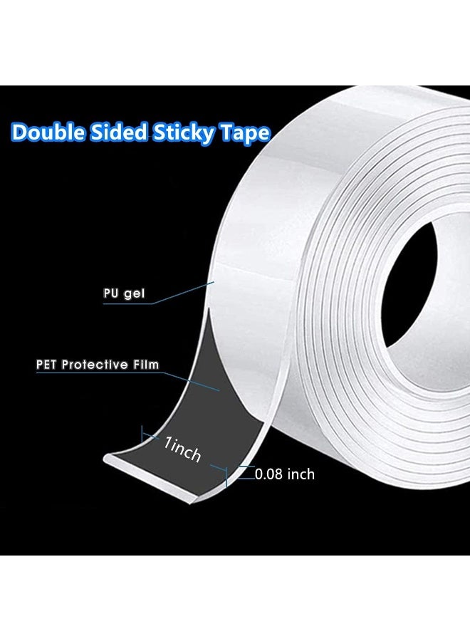 Heavy Duty Double Sided Tape,Mounting Tape, Traceless and Removable  Adhesive Tape, Strong Clear Double Sided Sticky Adhesive Tape for Home Decor, Fix Carpet Mats - Image 2