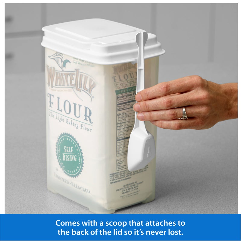 Buddeez Flour and Sugar Container - 3.75 Quart All Purpose Kitchen Organization and Storage Unit, Large Food Storage Container For Kitchen and Organizing Your Pantry (with Scoop) - Image 4