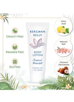 BERGMAN KELLY Hotel Toiletries Bundle (Tropical Waterfall, 1 oz each, 100 Pcs) 4-Piece Set: 25 Rectangular Bar Soap, 25 Shampoo, 25 Conditioner & 25 Body Lotion - Bulk Mini Guest Amenities Supply - pzsku/Z3340967EBDB5117DC9D6Z/45/_/1739532908/826e0f23-cb30-47e1-b978-2cd150feee39