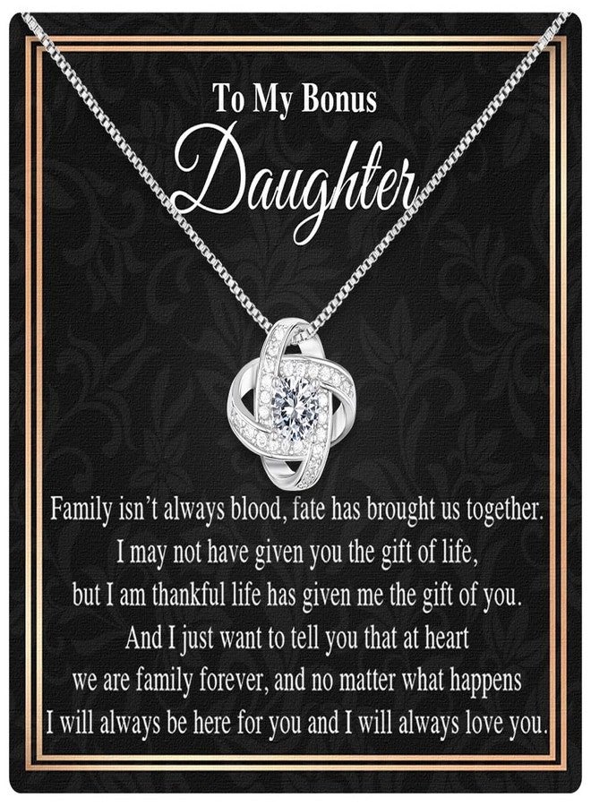 Larvincy Bonus Daughter Gifts from Stepdad or Stepmom With Heartfelt Message & Elegant Box - Valentines Day Gifts For Stepdaughter, To My Bonus Daughter Necklace On Birthday, Graduation & More - Image 1