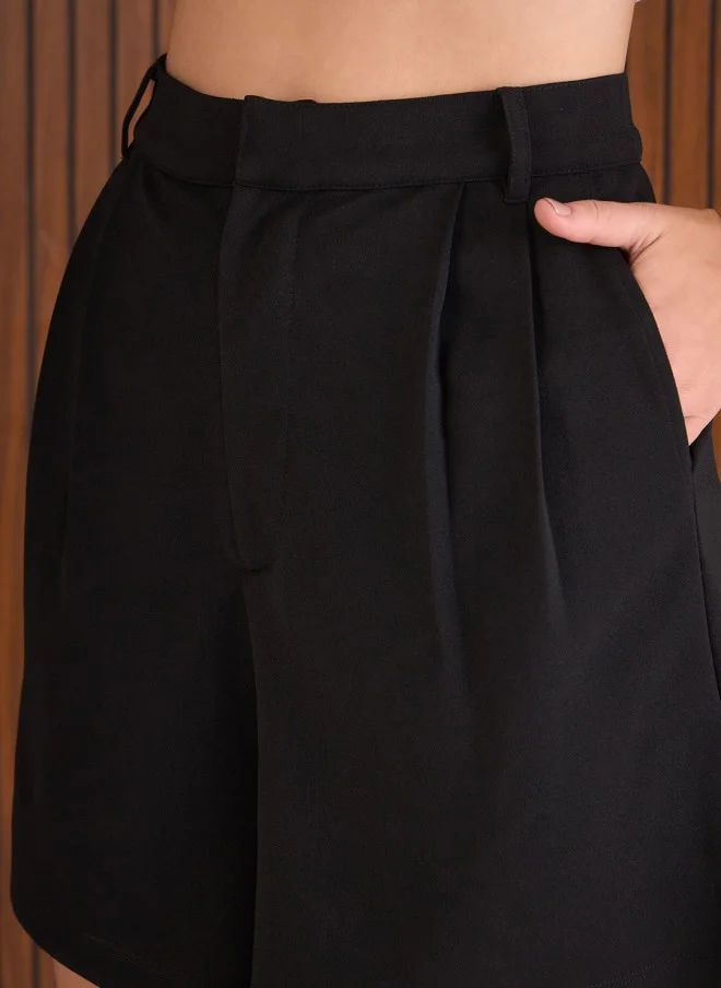 SASSAFRAS  High-Rise Black Shorts for Women for Women | Best Price UAE