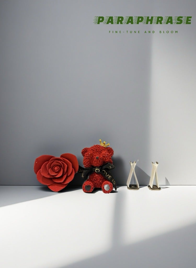 Paraphrase 2Pieces Handmade Car Air Vent Diffuser Clips, Cute Red Rose & Teddy Bear Air Freshener, Aromatherapy Scented Accessory for Car Interior Decoration - Image 5