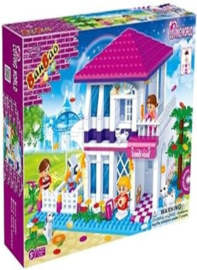 BanBao - BanBao Girls Building Blocks Summer House Wedding Party Kits 425 Pieces B6105 - Image 1