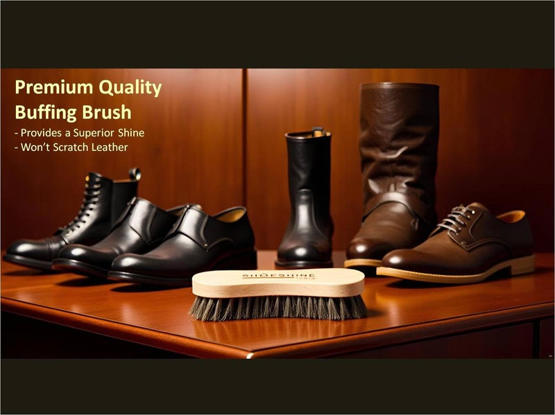 SHOESHINE Shoe Brush for Cleaning & Polish (Pack of 2) Fine Quality Leather Shoes & Boot Brushes - Image 2