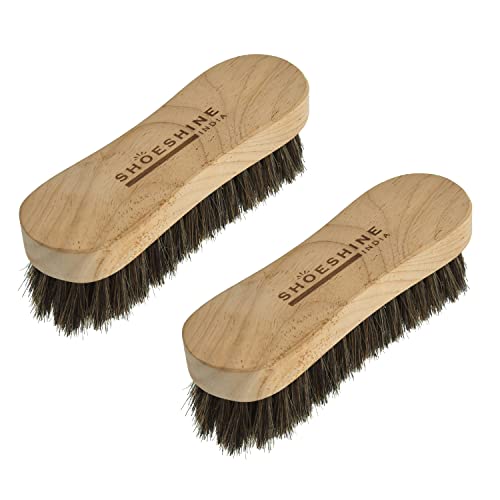 SHOESHINE Shoe Brush for Cleaning & Polish (Pack of 2) Fine Quality Leather Shoes & Boot Brushes - Image 1
