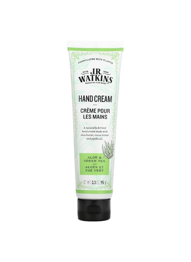 J.R.WATKINS J R Watkins, Hand Cream, Aloe & Green Tea, 3.3 oz (95 g)  - Image 1