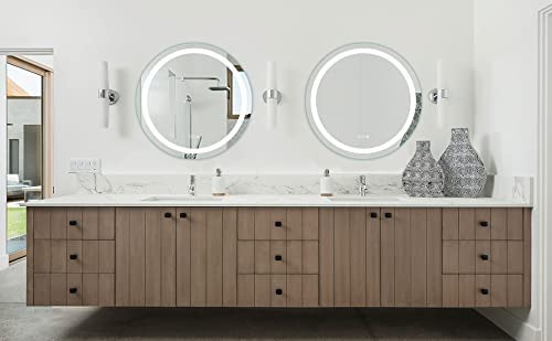 PRINCE ART LED Mirror Glass Bathroom Wall Designer Round Mirror for Bedroom Living Room Dressing Room Hall Makeup Room Washbasin Size 24x24 Inch - Image 2