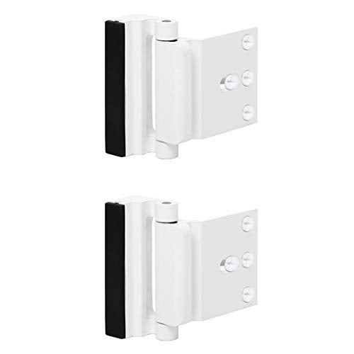 TOYFUL 2 Pack Door Reinforcement Locks with 8 Screws, Home Security Door Lock for Toddler, Childproof Door Lock Night Lock Withstand 800 Lbs White - Image 1