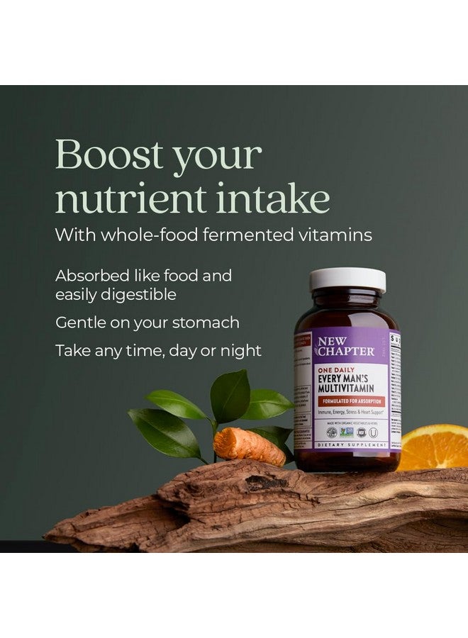 New Chapter Men's Multivitamin for Immune, Stress, Heart + Energy Support with Fermented Nutrients - Every Man's One Daily, Made with Organic Vegetables & Herbs, Non-GMO, Gluten Free - 48 ct - Image 4