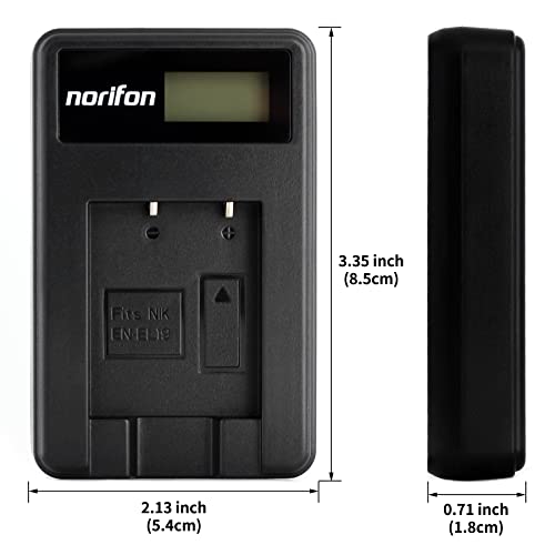 Norifon EN-EL19 LCD USB Charger for Nikon Coolpix S33, S7000, S6900, S2800, S100, S3100, S4100, S4300, S5200, S6500 Camera and More - Image 4
