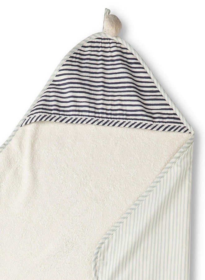 Pehr Stripes Away Hooded Towel - Sea, Multi - Image 2
