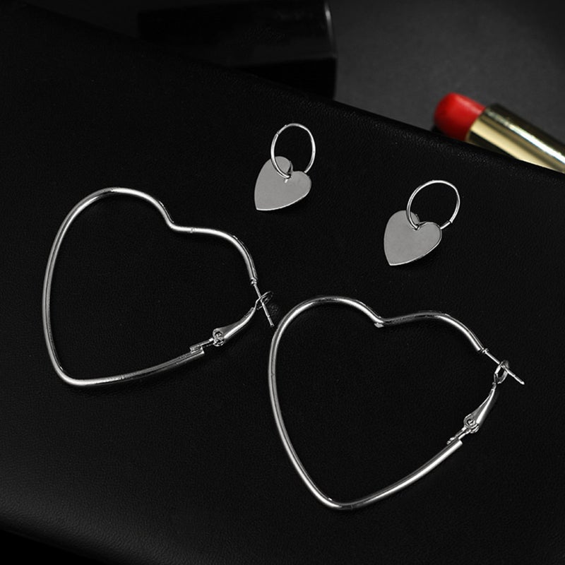 💍 زوجان من أقراط النساء بتصميم قلب عصري عتيق - Image 4
