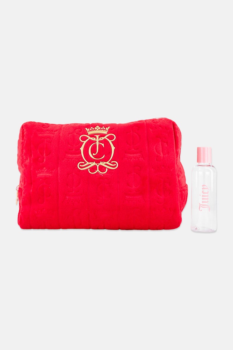 Juicy Couture Women Brand Logo Makeup Bag, Red - Image 1