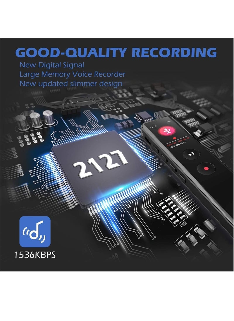 REMAX RP3 Digital Voice Recorder, Portable Audio Recorder with Noise Reduction, 30H Recording Time, MP3 Player Function, Dual Curved Glass Design  - Image 2
