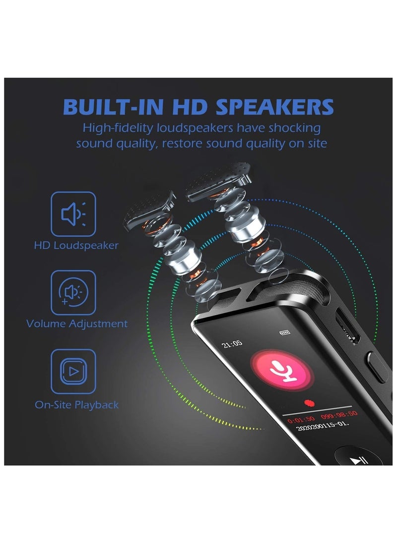 REMAX RP3 Digital Voice Recorder, Portable Audio Recorder with Noise Reduction, 30H Recording Time, MP3 Player Function, Dual Curved Glass Design  - Image 3