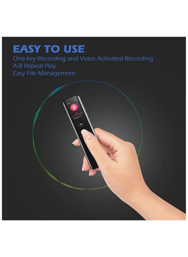 REMAX RP3 Digital Voice Recorder, Portable Audio Recorder with Noise Reduction, 30H Recording Time, MP3 Player Function, Dual Curved Glass Design  - Image 4