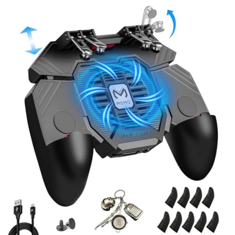 11 in 1 PUBG Mobile Controller Combo with Phone Coolerand4000mAh Battery L2R2 Triggers for PUBG/Call of Duty/Free Fire/Fornite, compatible with 4.7-6.5" iPhones and Android Phones - Image 1