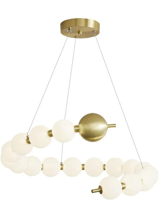 Prime Sole Modern Ring Linear Chandelier, Gold Multi Globe LED Pendant Light, Luxury Hanging Ceiling Fixture for Dining Room Kitchen Island Living Room Contemporary Lighting - Image 1