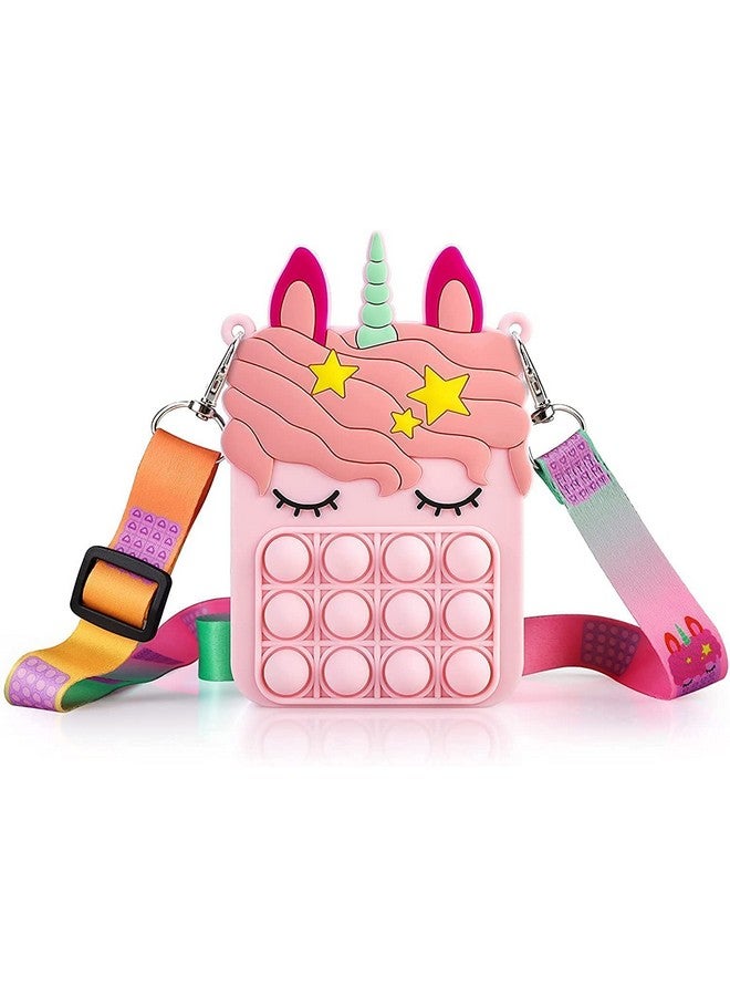 FunBlast FunBlast Combo Of Fidget Popit Pouch & Sling Bag For Kids Pop It Stationary Kit-Coin Pouch, Birthday Return Gifts For Girls, Kids & Children (Pack Of 2; Random Color, Silicone, Multicolor) - Image 2